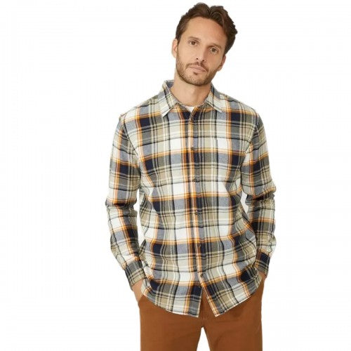 Front - Mantaray Mens Checked Herringbone Shirt