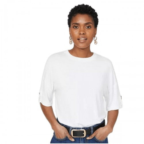 Front - Principles Womens/Ladies Button Detail T-Shirt