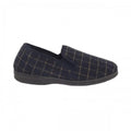 Front - Debenhams Mens Windowpane Checked Textile Slippers