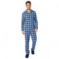 Front - Debenhams Mens Easy Checked Woven Long Pyjama Set