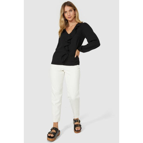 Front - Principles Womens/Ladies Ruffled V Neck Blouse