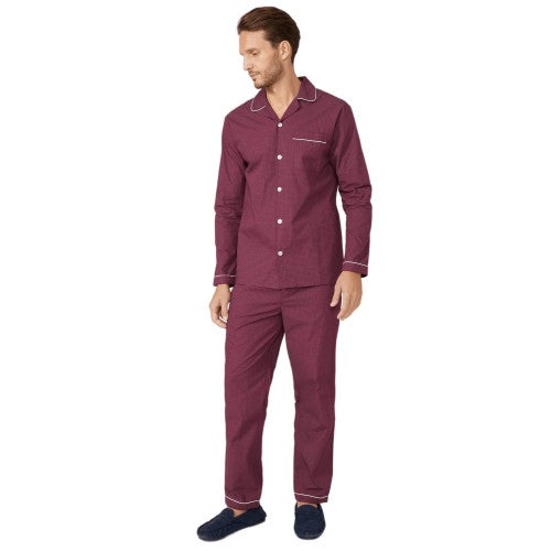 Front - Debenhams Mens Printed Woven Pajama Set