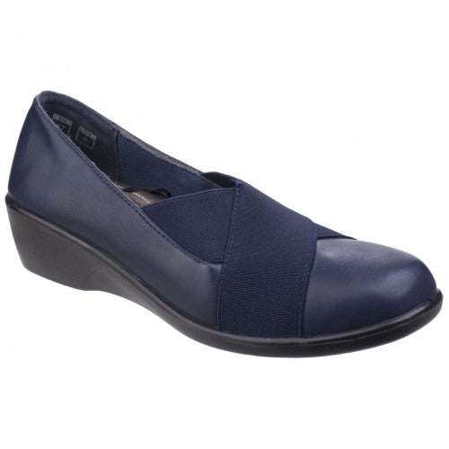 Front - Fleet & Foster Womens/Ladies Limba Elasticated Wedge Shoes