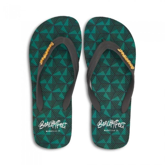 Front - BeachyFeet Mens Geometerico Flip Flops