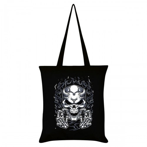 Front - Grindstore Devil Fire Skeleton Tote Bag