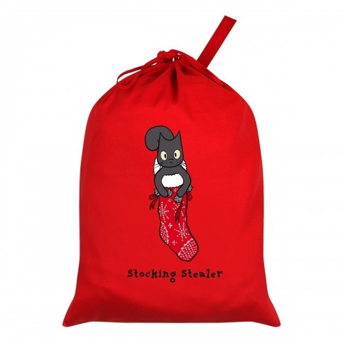 Front - Spooky Cat Stocking Stealer Santa Sack