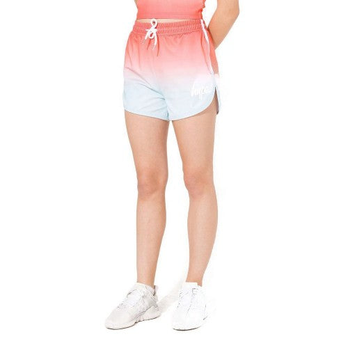 Front - Hype Girls Spring Sky Fade Script Running Shorts