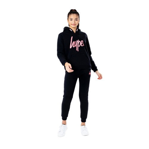 Front - Hype Childrens/Kids Script Hoodie And Joggers Set