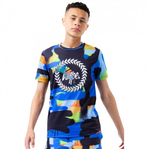 Front - Hype Boys Colour Paint T-Shirt