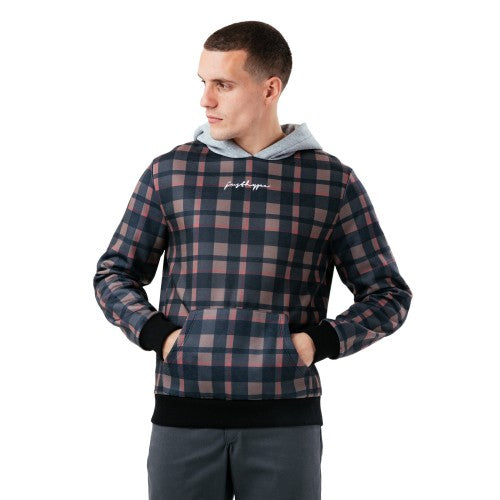 Front - Hype Mens Checked Oversized Hoodie