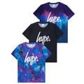 Front - Hype Boys Script T-Shirt Set (Pack of 3)