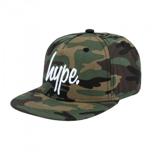 Front - Hype Childrens/Kids Camo Script Snapback Cap