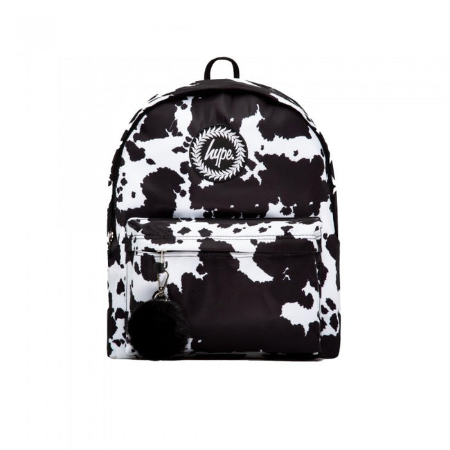 Front - Hype Mono Cow Print Knapsack
