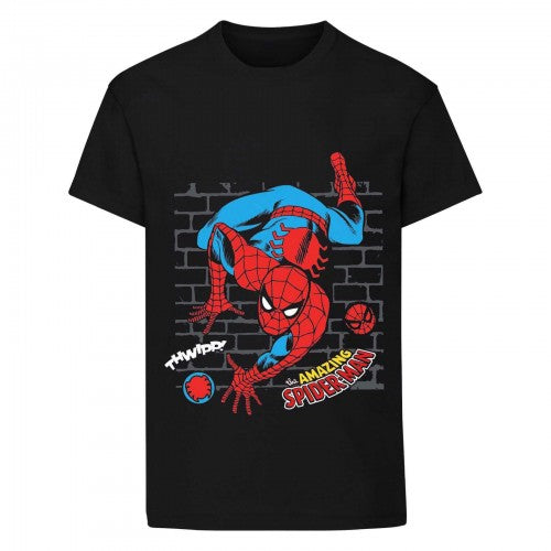 Front - Marvel Boys Wall Crawler Spider-Man T-Shirt