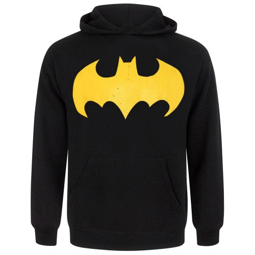 Front - Batman Mens Bat Sign Logo Hoodie