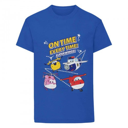 Front - Super Wings Boys On Time Every Time T-Shirt