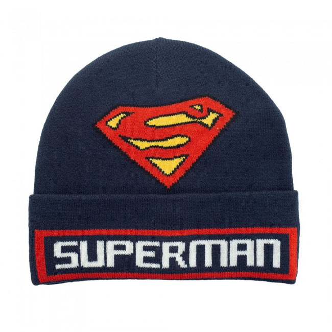 Front - Superman Boys Super Logo Beanie