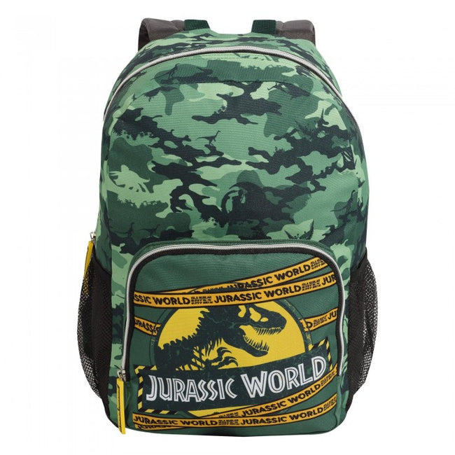Front - Jurassic World Boys Camo Logo Knapsack