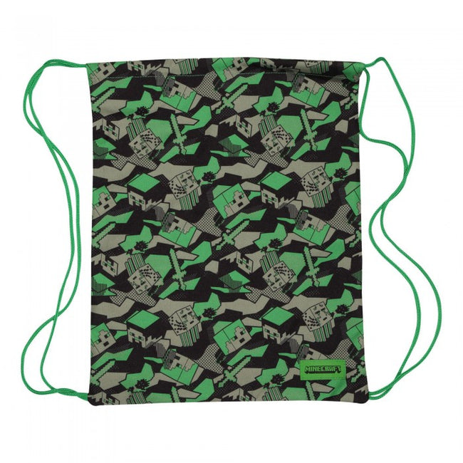 Front - Minecraft Boys Camo Creeper Gym Bag