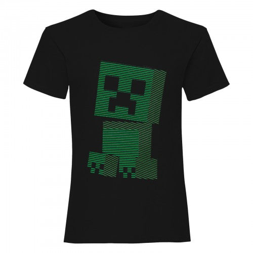 Front - Minecraft Girls Creeper Lines T-Shirt