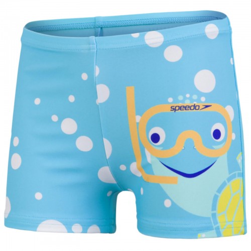 Front - Speedo Boys Tommy Turtle Swim Shorts