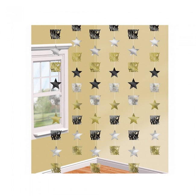 Front - Amscan Happy New Year String Decorations (Pack Of 6)