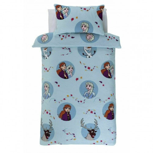 Front - Frozen Teddy Fleece Leaves Duvet Set
