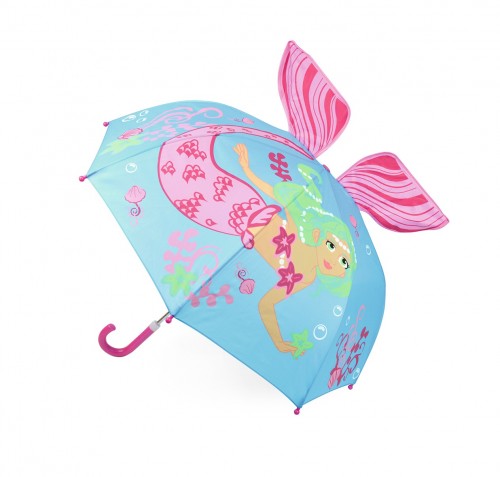 Front - Childrens/Kids 3D Mermaid Dome Umbrella