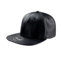 Black - Front - Atlantis Snap Eco Flat Visor PU Leather 6 Panel Cap