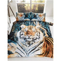 Blue-Brown-White - Front - Tiger Duvet Set