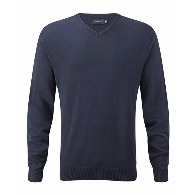 Charcoal Marl - Front - Russell Collection Mens Knitted Crew Neck Pullover