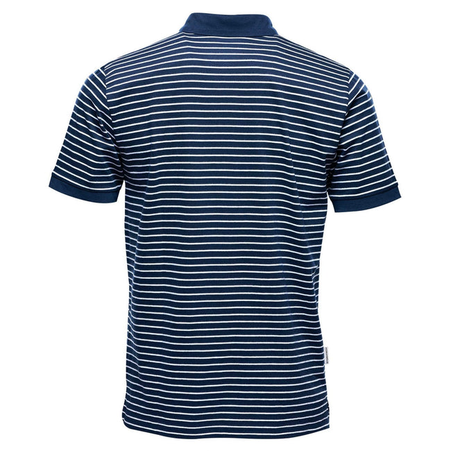 Navy-White - Back - Stormtech Mens Railtown Polo Shirt