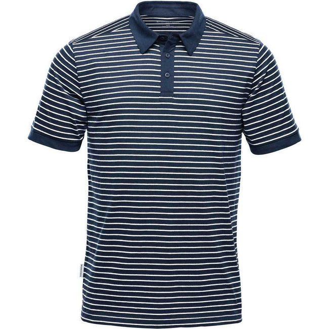 Navy-White - Front - Stormtech Mens Railtown Polo Shirt