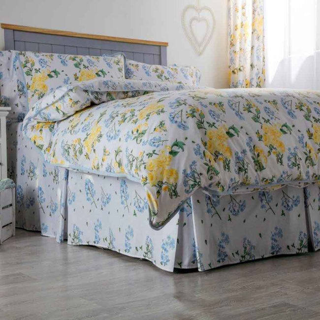 White-Blue-Lemon - Front - Belledorm Arabella Country Dream Fitted Valance