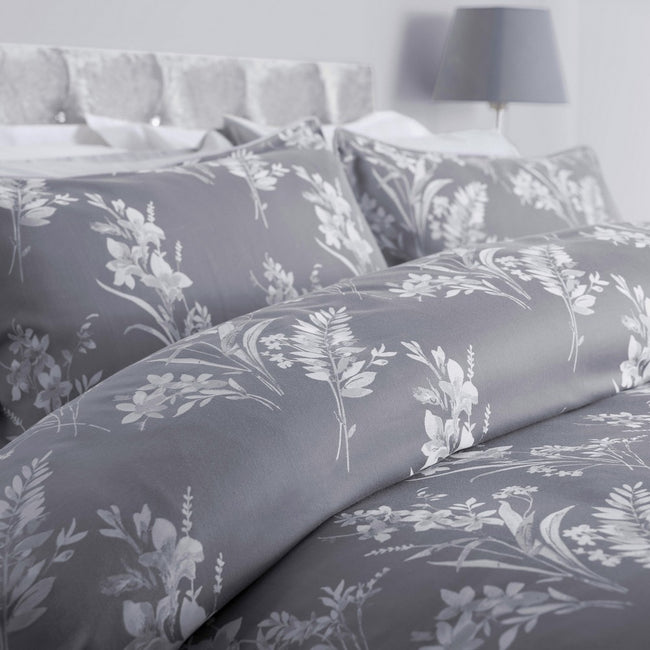 Gray - Back - Belledorm Sapporo Duvet Set
