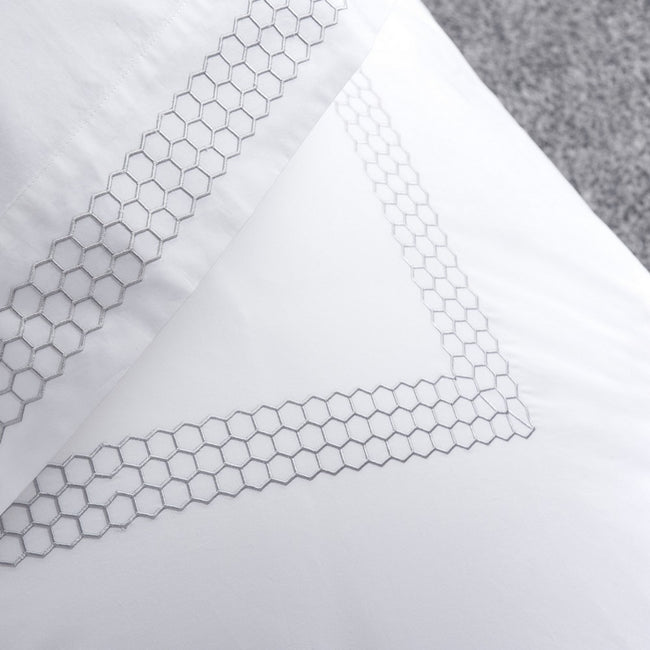 White-Gray - Back - Belledorm Honeycomb Filled Boudoir Throw Pillow