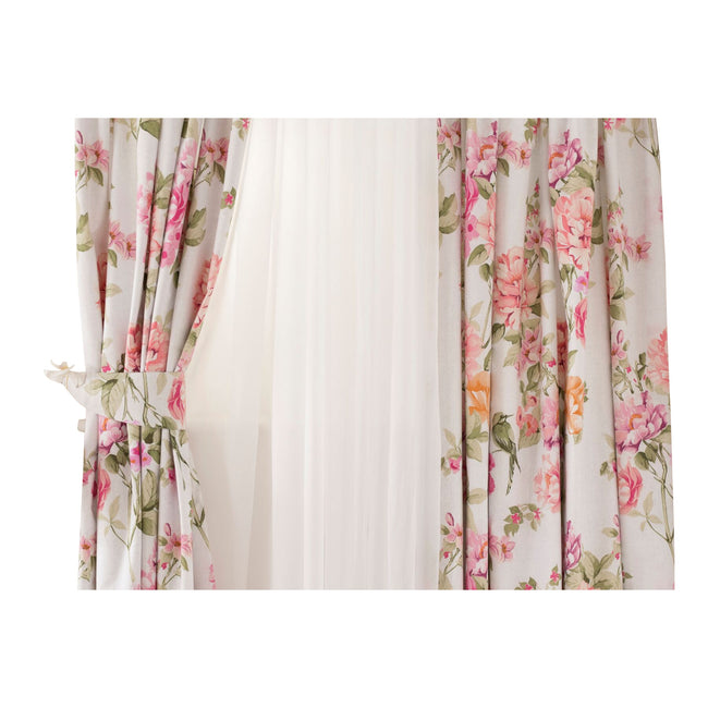 White-Pink-Green - Front - Belledorm Anisshka Curtains