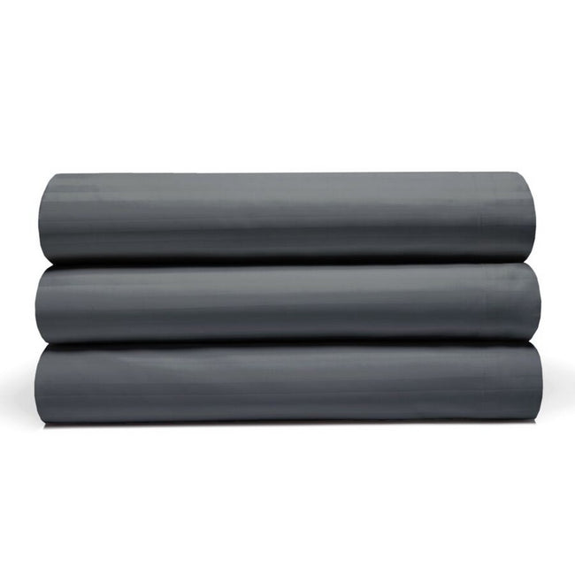 Charcoal - Front - Belledorm Hotel Stripe Flat Sheet