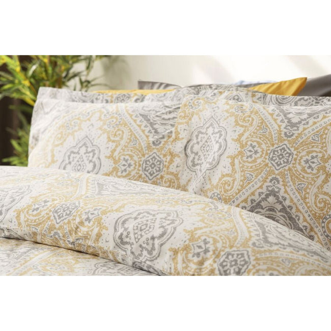 White-Gray-Oyster - Back - Belledorm Maya Paisley Duvet Set