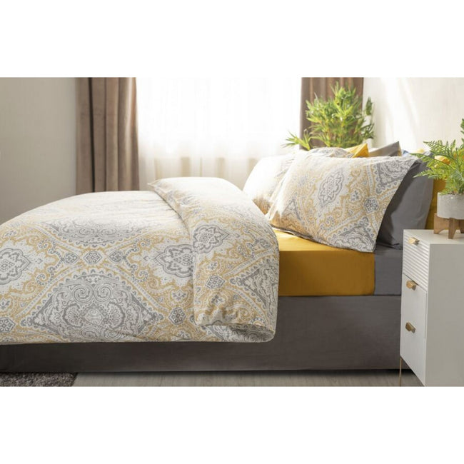 White-Gray-Oyster - Front - Belledorm Maya Paisley Duvet Set