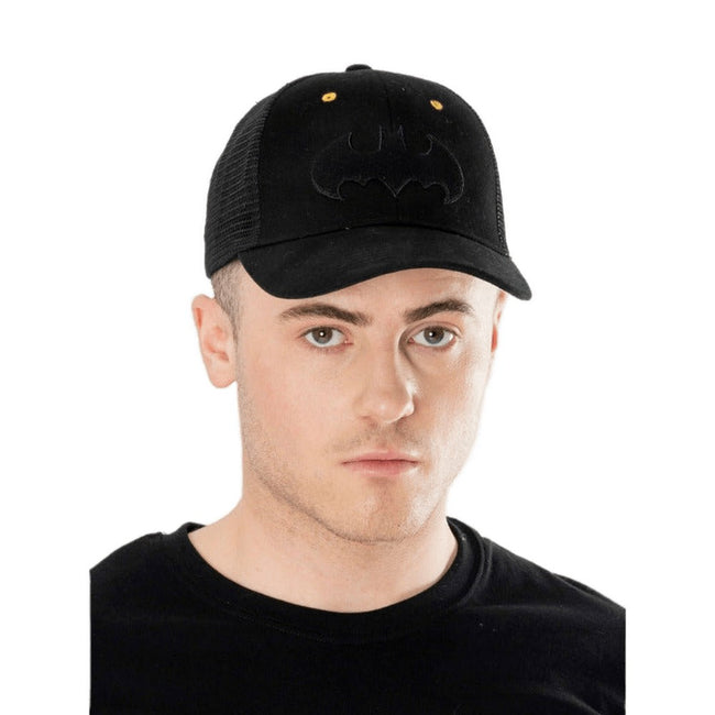 Black - Front - Batman Unisex Adult Trucker Cap