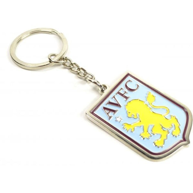 Silver-Blue-Yellow - Front - Aston Villa FC Crest Keychain