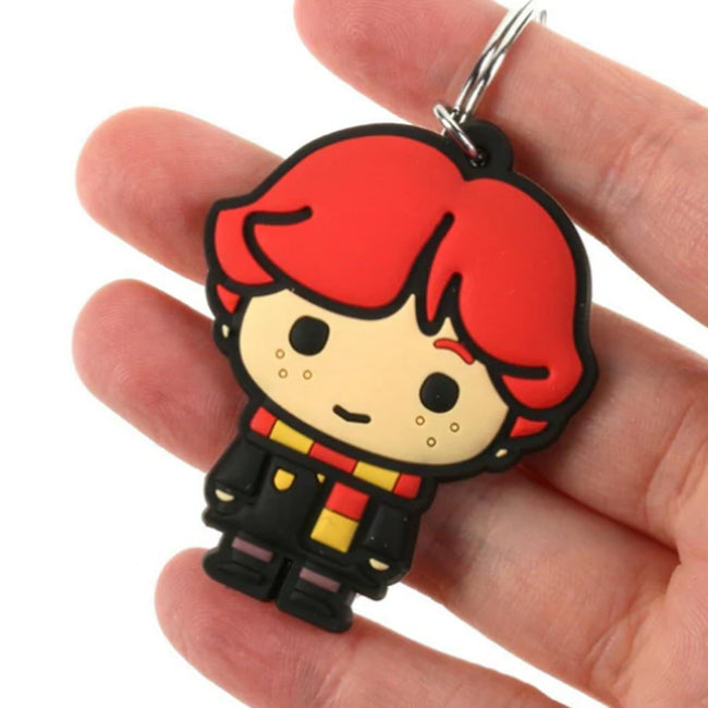 Brown-White - Back - Harry Potter Chibi Rubber Ron Weasley Keychain