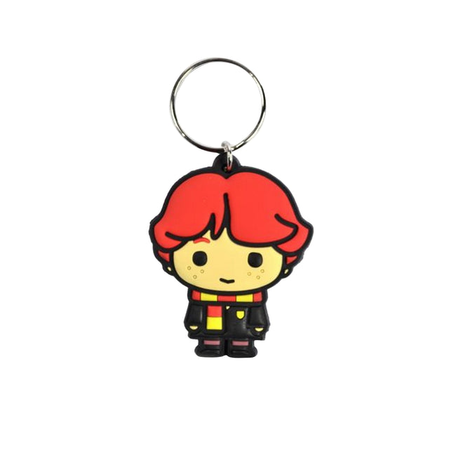Brown-White - Front - Harry Potter Chibi Rubber Ron Weasley Keychain