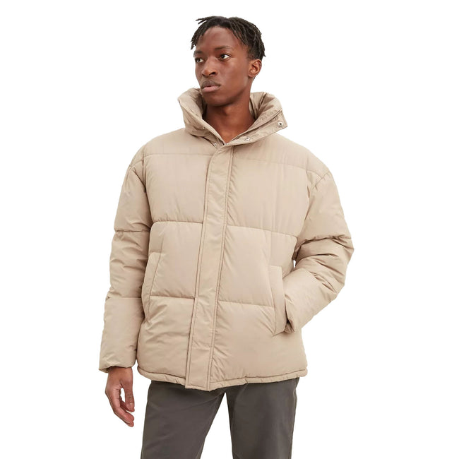 Stone - Front - Burton Mens Funnel Neck Puffer Jacket