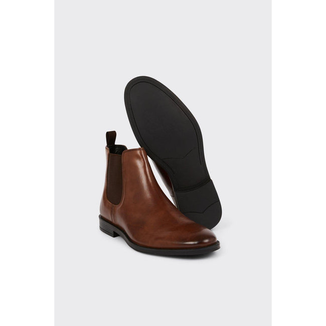 Tan - Side - Burns Mens Leather Chelsea Boots