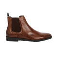 Tan - Front - Burns Mens Leather Chelsea Boots