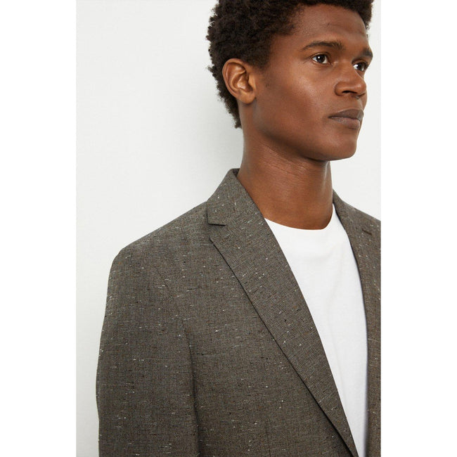 Brown - Side - Burton Mens Slim Blazer