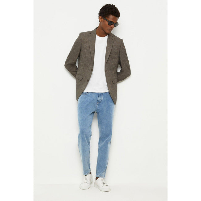 Brown - Close up - Burton Mens Slim Blazer