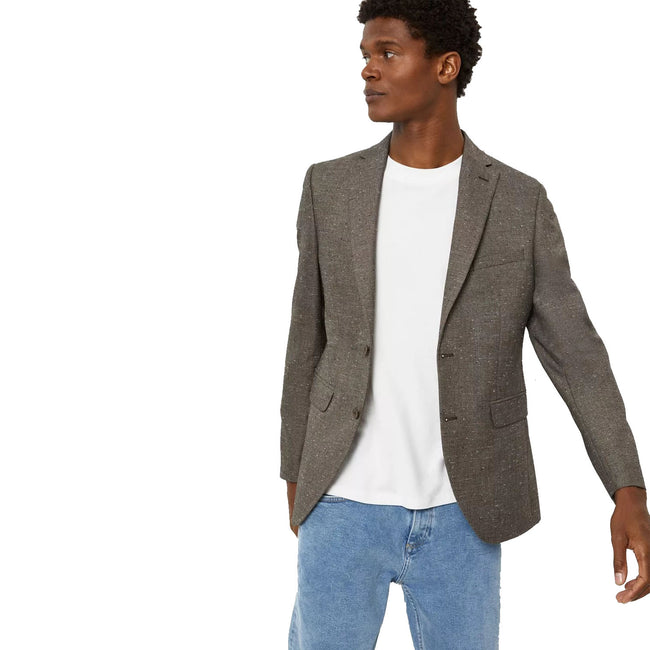 Brown - Front - Burton Mens Slim Blazer